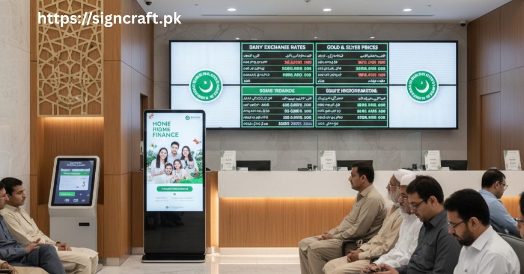 There are Led screens in Bank