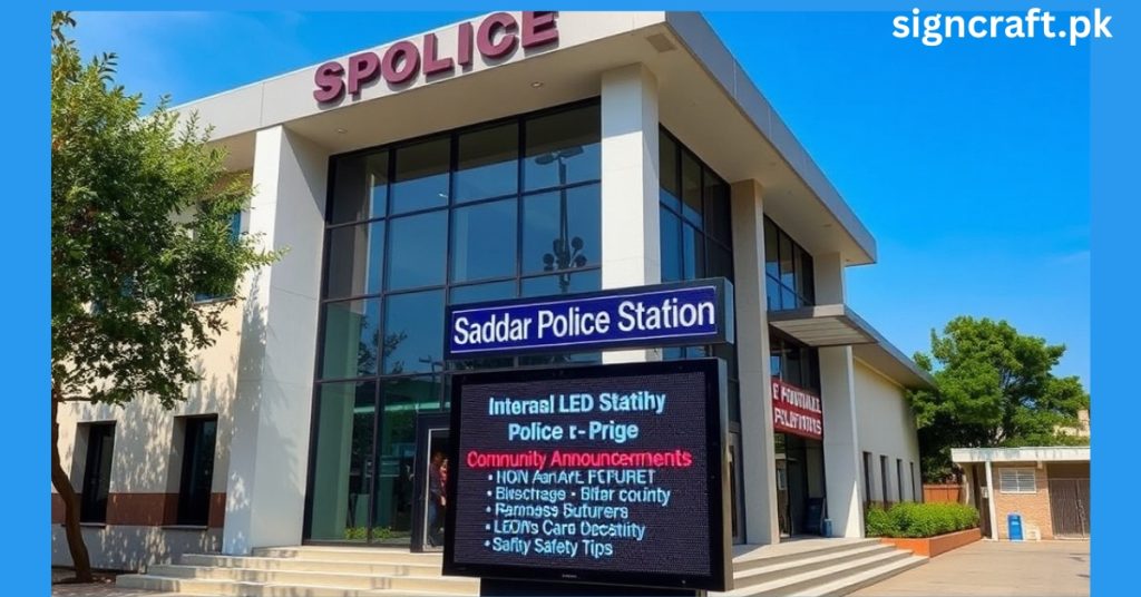 There is LED Board in Police station