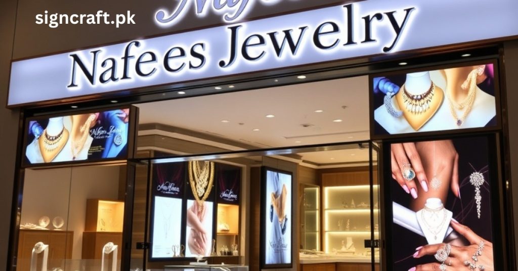 There is a Jewelry Shop with led signage