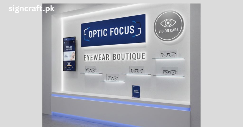 There are signage in Optical and Eyewear Store