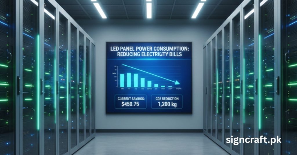 There is LED of LED Panel Power Consumption Reducing Electricity Bills