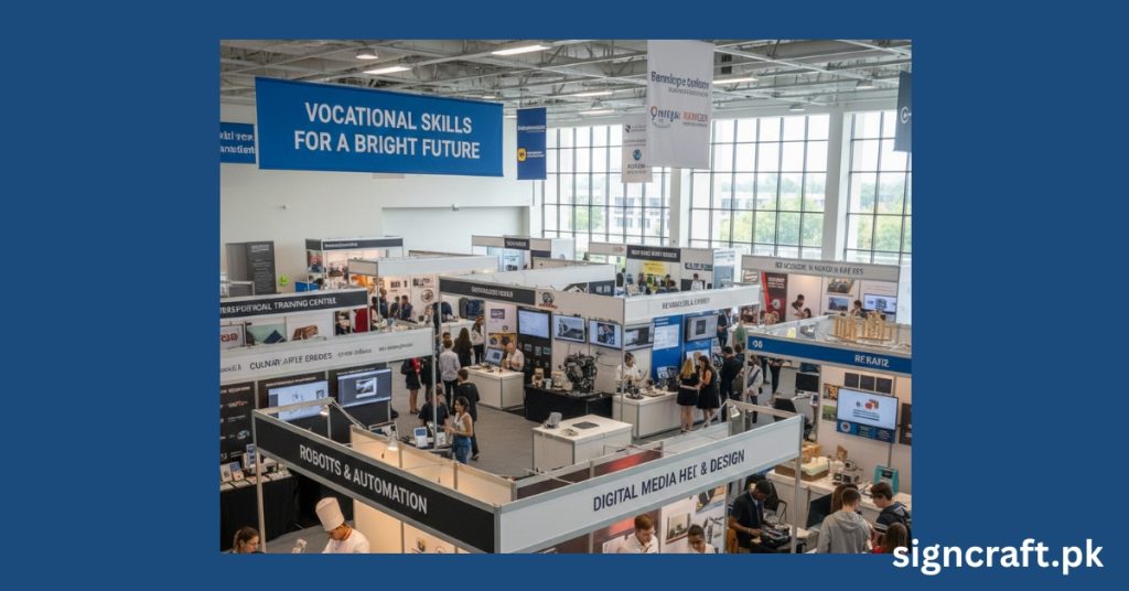 There are Displays in Vocational Training Center