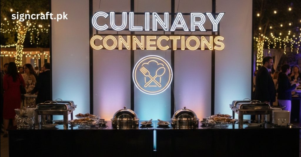 There is Catering Service LED Branding