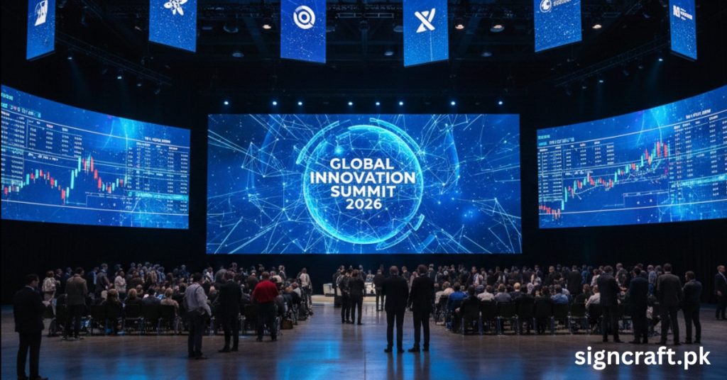 There is Convention Hall LED Screens