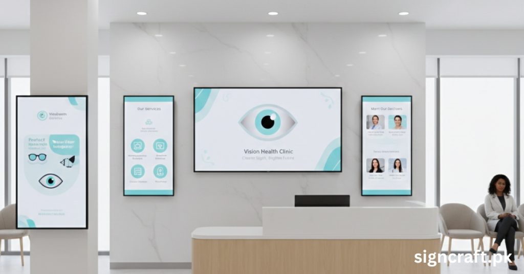 There is Digital Displays in Eye Care Center