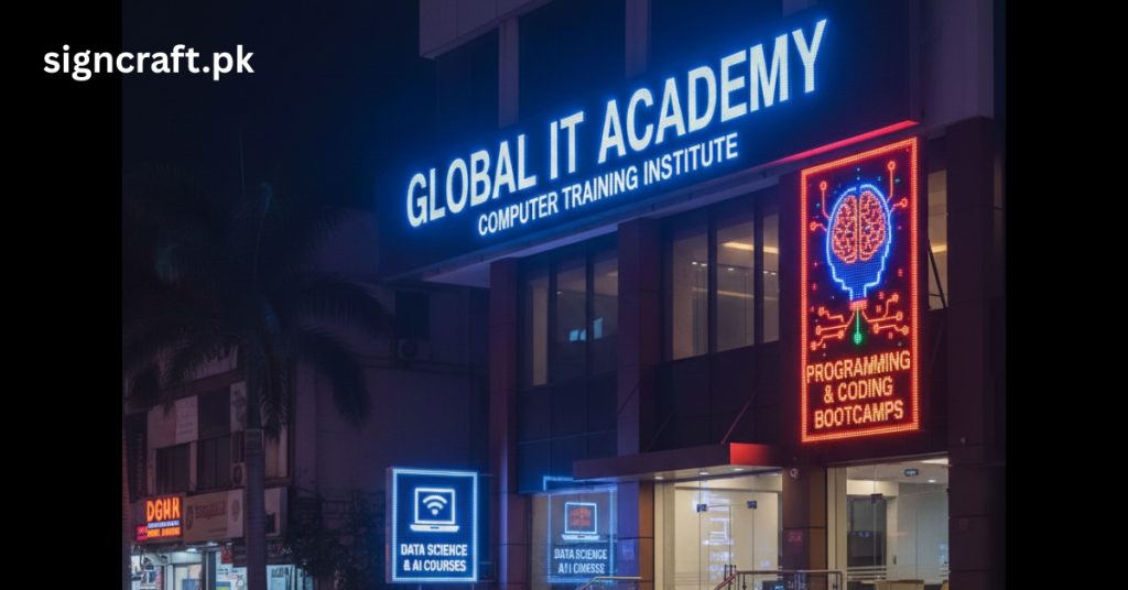 There is LED Board of Computer Training Institute