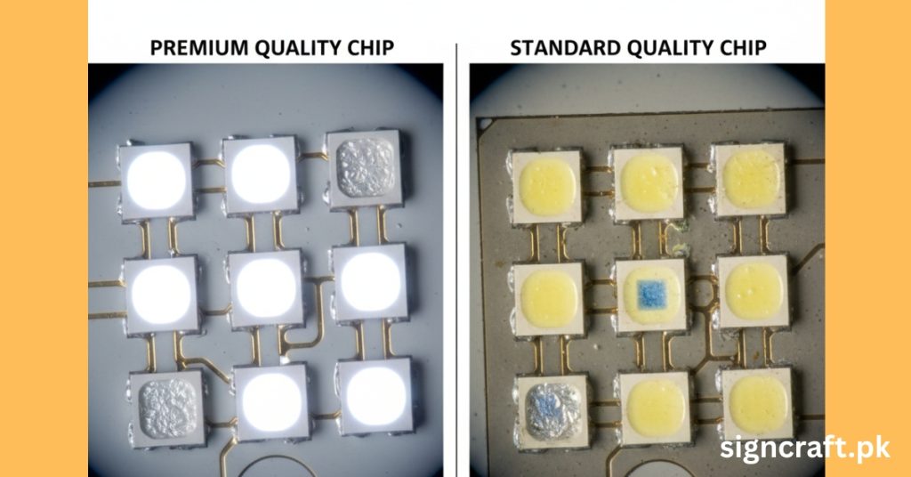 There is LED Chip Quality Comparison