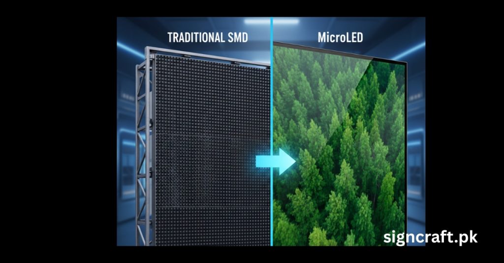There is MicroLED vs Traditional SMD