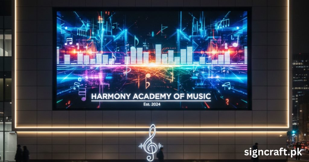 There is Music School LED Branding