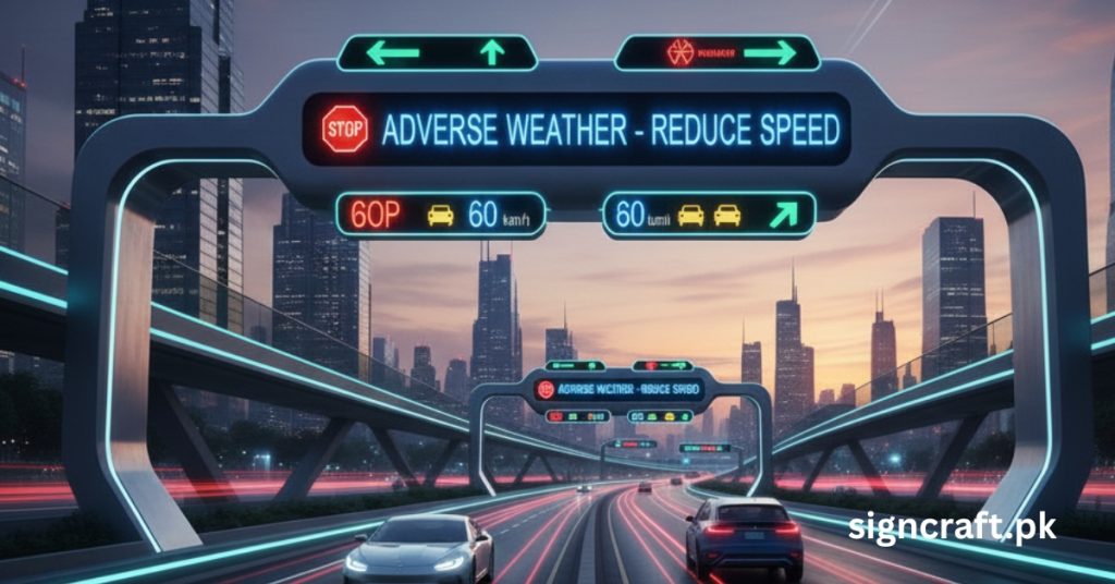 There is Smart Road Signs with LED Integration