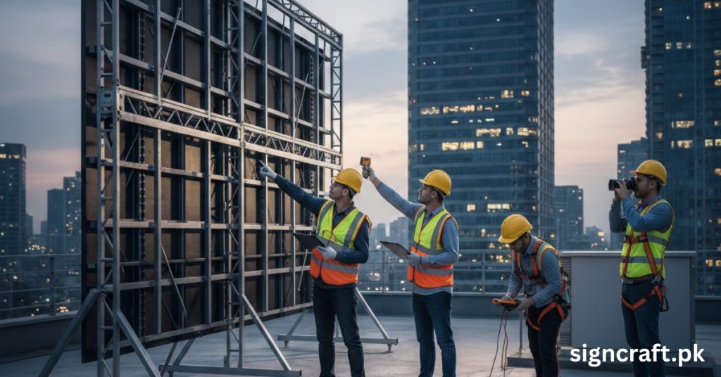 Team is doing Pre-Installation Site Assessment Checklist for SMD Screen