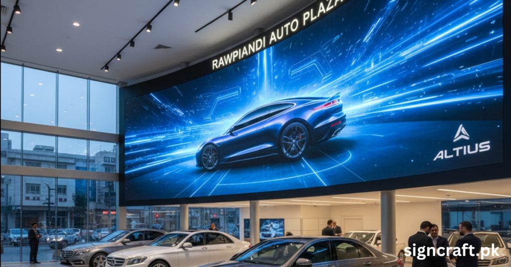 There is SMD Screen in Showroom in Rawalpindi