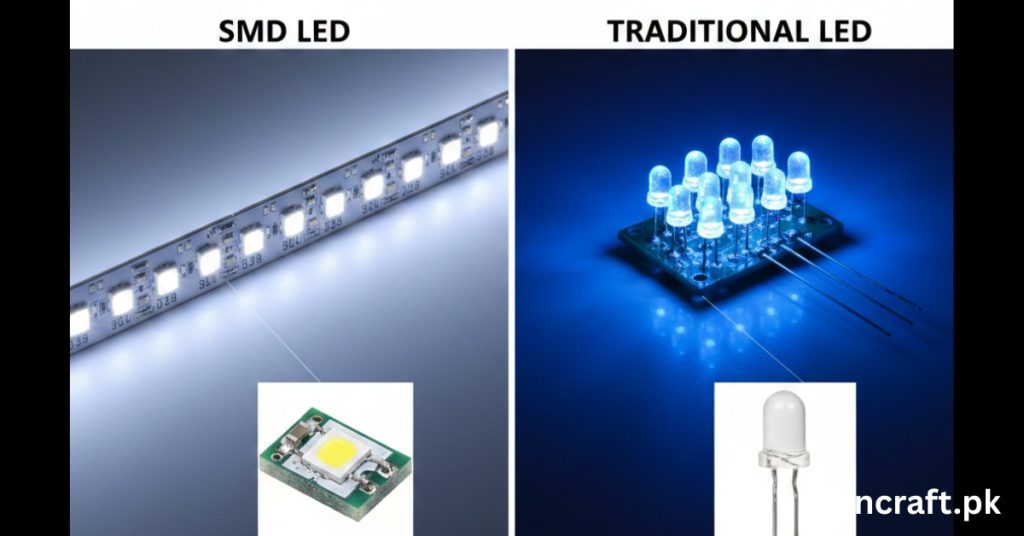 There is SMD vs Traditional LED